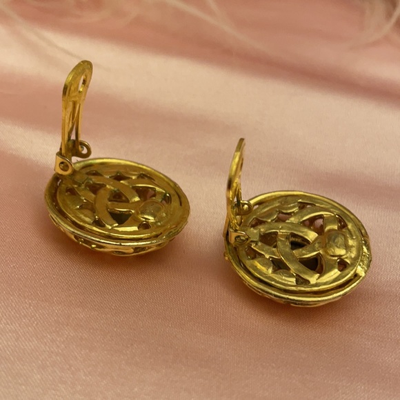 Vintage Chanel by Rubcamell Paris murano glass crown very rare clip on earrings - Picture 7 of 15